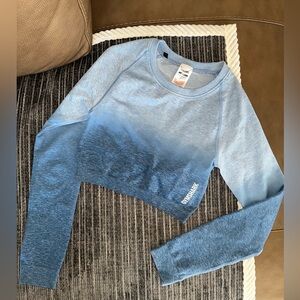 GYMSHARK ADAPT OMBRE SEAMLESS LONG SLEEVE CROP TOP